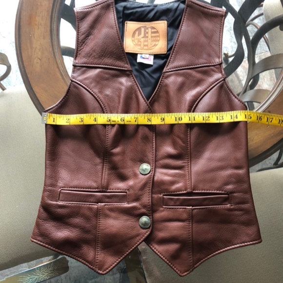 Kerr 100% Leather Brown Vest - Picture 5 of 7